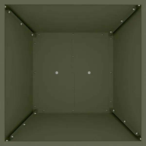 Växtställ i Olivgrön Metall - Fyrkantigt Design | Storlek: 40x40x101 cm