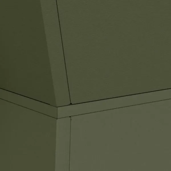 Växtställ i Olivgrön Metall - Fyrkantigt Design | Storlek: 40x40x101 cm