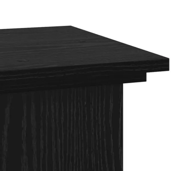 Växtställ i Svart Ek - Elegant Trä för Inomhus & Utomhus | Storlek: 33x33x80 cm