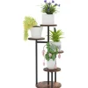 Best Växtställ i trä - Blomhylla 5 nivåer - 43x43x70 cm - Karboniserat trä - Fristående Växtställ