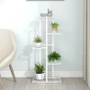 vidaXL Växtställ med 5 hyllor 43x22x98 cm vit metall