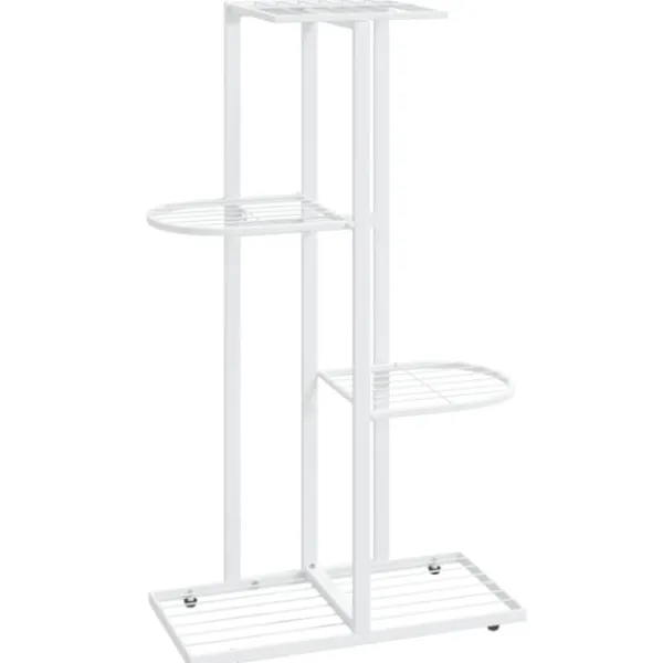 Växtställ med 4 hyllor 43x22x76 cm vit metall Växtställ