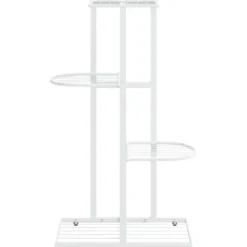 Växtställ med 4 hyllor 43x22x76 cm vit metall Växtställ