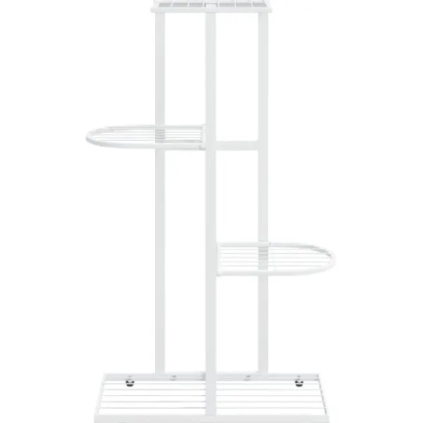 Växtställ med 4 hyllor 43x22x76 cm vit metall Växtställ