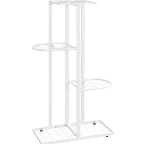 Outlet Växtställ med 4 hyllor 43x22x76 cm vit metall - Växtställ - Växt Ställ - Home & Living Växtställ