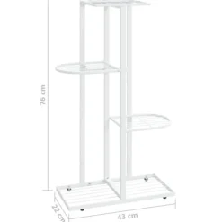 Outlet Växtställ med 4 hyllor 43x22x76 cm vit metall - Växtställ - Växt Ställ - Home & Living Växtställ