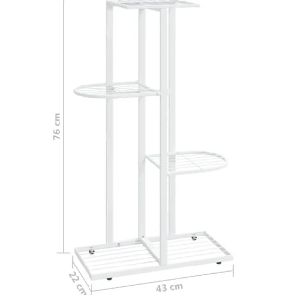 Outlet Växtställ med 4 hyllor 43x22x76 cm vit metall - Växtställ - Växt Ställ - Home & Living Växtställ