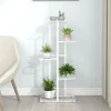 Hot Växtställ med 5 hyllor 43x22x98 cm vit metall Växtställ