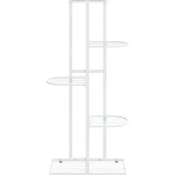 Hot Växtställ med 5 hyllor 43x22x98 cm vit metall Växtställ