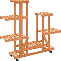 Discount Växtställ med hjul 95x25x101 cm massiv furu Växtställ