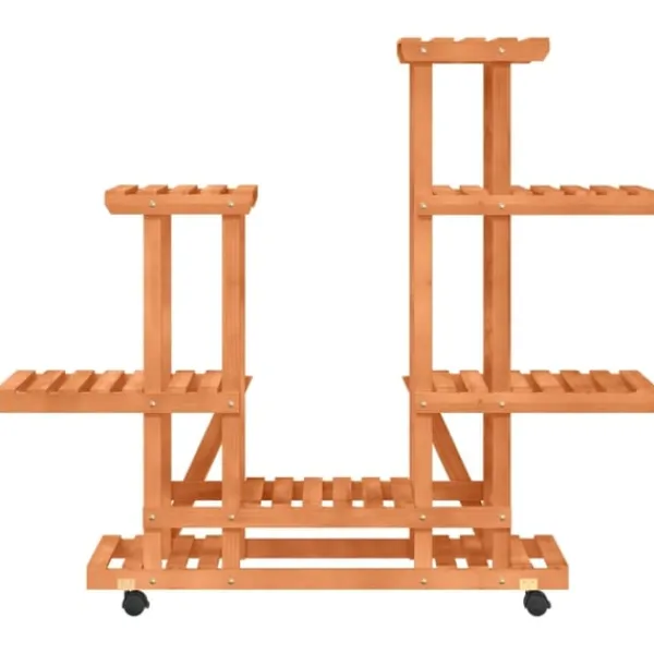Discount Växtställ med hjul 95x25x101 cm massiv furu Växtställ