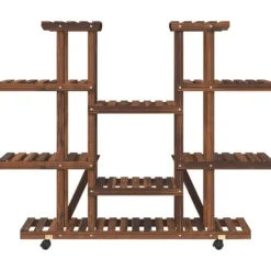 Sale Växtställ med hjul 110x25x115 cm massiv furu Växtställ