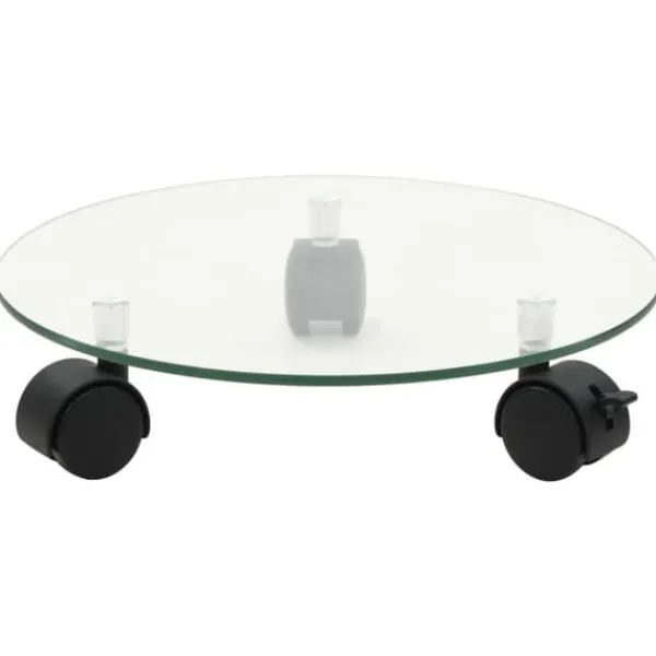 Online Växtställ på hjul - 2 st härdat glas, 28 cm rund | Färg: Transparent | Storlek: 28 cm Stöd Med Hjul, Säten & Knäskydd För Trädgårdsskötsel