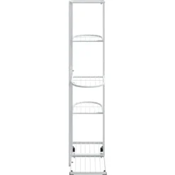 Växtställ på hjul med 5 hyllor - Järnhylla | Färg: Svart | Storlek: 44x23x100 cm