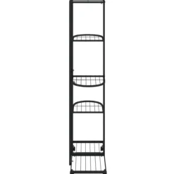 Växtställ på hjul med 5 hyllor - Järnhylla för växter och dekoration | Färg: Svart | Storlek: 44x23x100 cm