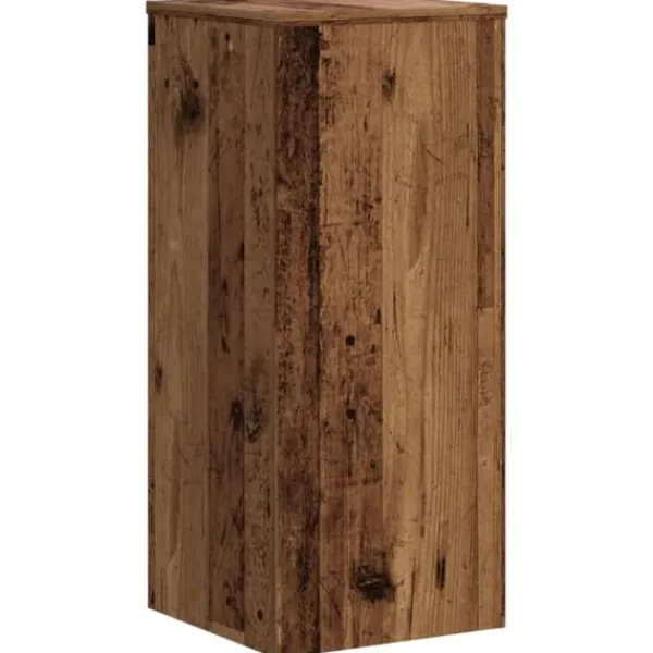 Hot Växtställ 2-pack av konstruerat trä - Perfekt för inomhusbruk | Storlek: 30x30x70 cm | Färg: Åldrat trä Växtställ