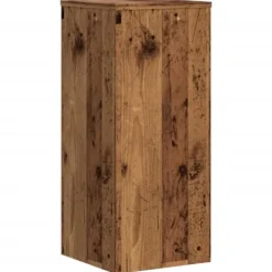 Hot Växtställ 2-pack av konstruerat trä - Perfekt för inomhusbruk | Storlek: 30x30x70 cm | Färg: Åldrat trä Växtställ
