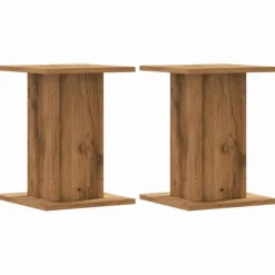 Växtställ 2-pack i konstruerat trä - Stabil och hållbar | Storlek: 30x30x40 cm | Färg: Ek