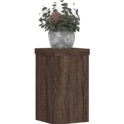 Clearance Växtställ 2-pack i konstruerat trä - Stabilt och stilrent | Färg: Brun | Storlek: 10x10x18 cm Växtställ