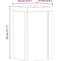 Clearance Växtställ 2-pack i konstruerat trä - Stabilt och stilrent | Färg: Brun | Storlek: 10x10x18 cm Växtställ