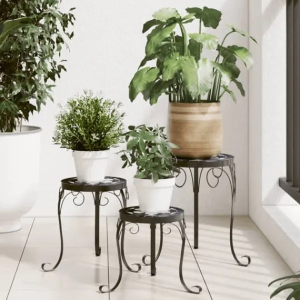 Best Växtställ 3-pack i svart och vit keramik - Mosaikdesign | Färg: Svart/Vit | Storlek: Standard Växtställ