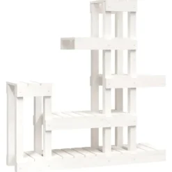 vidaXL Växtställ vit 92x25x97 cm massiv furu