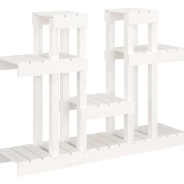 Hot Växtställ vit 104,5x25x77,5 cm massiv furu Växtställ