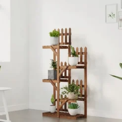 Clearance Växtställ 60x25x130 cm massivt granträ Krukor & Växtbehållare