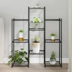 Växtställ 83x25x100 cm svart järn - Blomställ - Växtställ - Home & Living