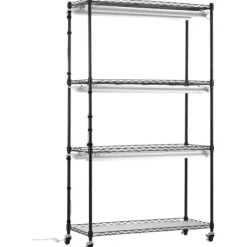 Växtställning med växtlampor 180W, justerbar höjd, energieffektiv belysning, 59,1 cm hög, perfekt för inomhusodling och snabb tillväxt