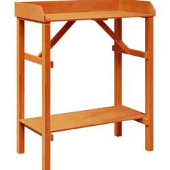 vidaXL Växtställningar med hylla Brun 75 x 40 x 90 cm Massiv furu