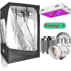 Discount Växttältset, Fullspektrum LED-lampa, Hållbara material,Paket A, 100x100x200cm kit Kit För Växt- & Örtplantering