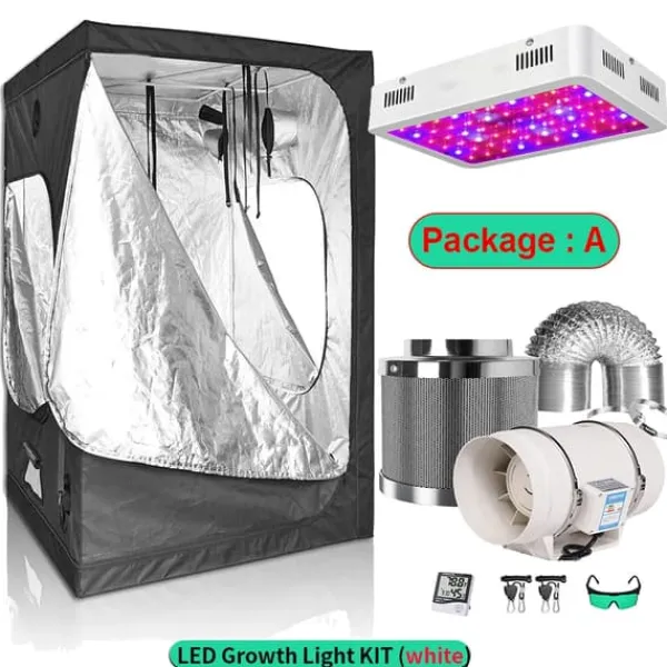 Discount Växttältset, Fullspektrum LED-lampa, Hållbara material,Paket A, 100x100x200cm kit Kit För Växt- & Örtplantering
