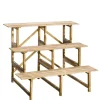 New Växttrappa 3 steg gran 100x80x78 cm för trädgård balkong terrass Växtställ