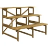 Växttrappa/blomhylla 3 steg gran 120x80x78 cm för trädgård balkong terrass
