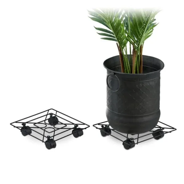 Växtvagn Set, 5.5x28x28 cm, Svart, Stål