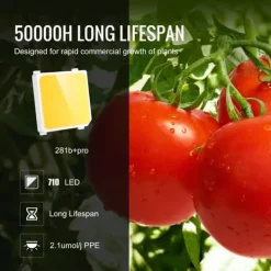 Clearance 300W kvantbräda LED odlingsväxtljus, fullspektrum, låg energiförbrukning/värme/ljud, för alla tillväxtstadier, enkel installation/justering Kit För Växt- & Örtplantering