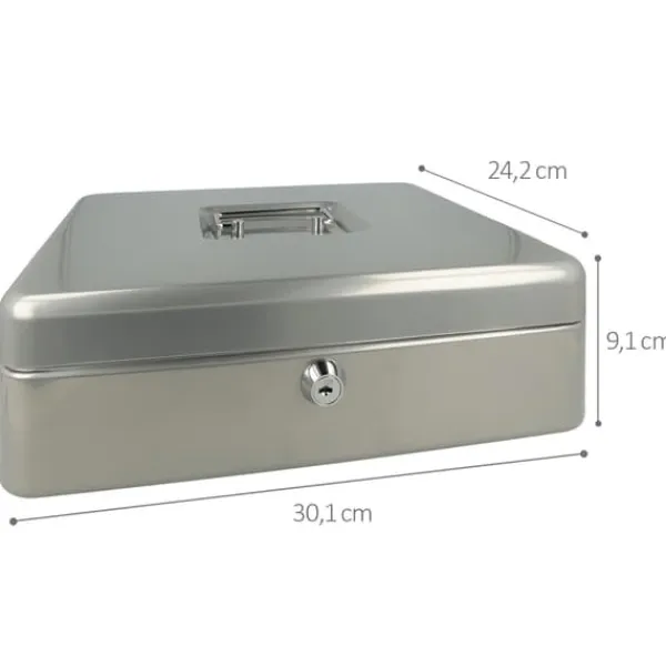 Westcott AC-E51002-ZI Kassalåda 301x242x91mm Silvergrå, plastinsats med 5 fack