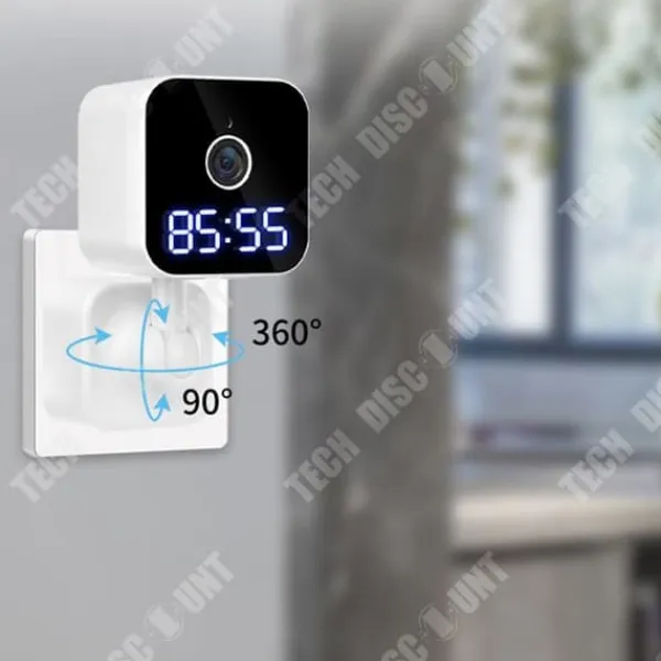 Hot Wifi Klockkamera - TD® - HD 1080P - 360° Panoramavy - Infraröd Nattseende Säkerhetsmonitorer & Videokameror
