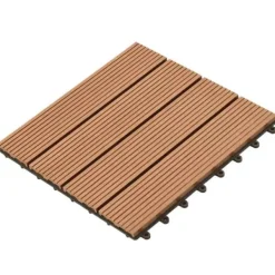 Sale WPC Klickgolv 11-pack - Vattenavvisande Träplaster | Färg: Brun | Storlek: 30x30 cm Trädgårdsprydnader