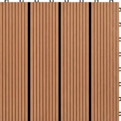 Sale WPC Klickgolv 11-pack - Vattenavvisande Träplaster | Färg: Brun | Storlek: 30x30 cm Trädgårdsprydnader