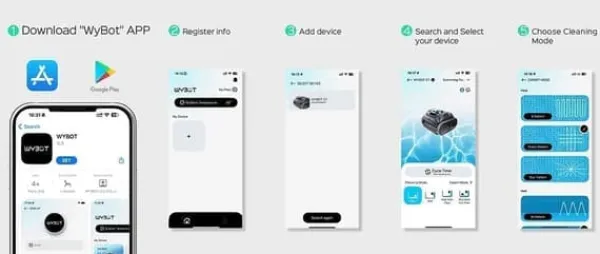 Outlet WYBOT C1 sladdlös robotdammsugare för pooler - 150 min drifttid - 2642GPH sug - Bluetooth/appkontroll - för pooler upp till 150 m² Pool- & Spatillbehör