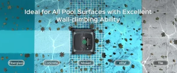 Outlet WYBOT C1 sladdlös robotdammsugare för pooler - 150 min drifttid - 2642GPH sug - Bluetooth/appkontroll - för pooler upp till 150 m² Pool- & Spatillbehör