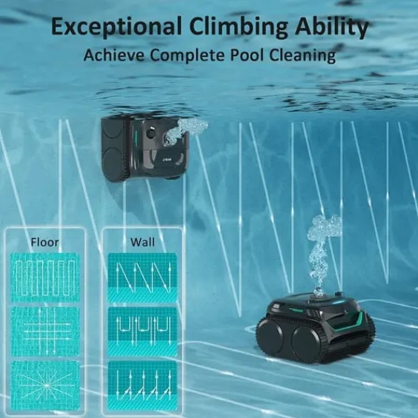 Hot WYBOT C2 Vision Robotic Pool Cleaner - Smart Vision Navigation - 180min Runtime - 8 Cleaning Modes - For Pools up to 180㎡ Pool- & Spatillbehör