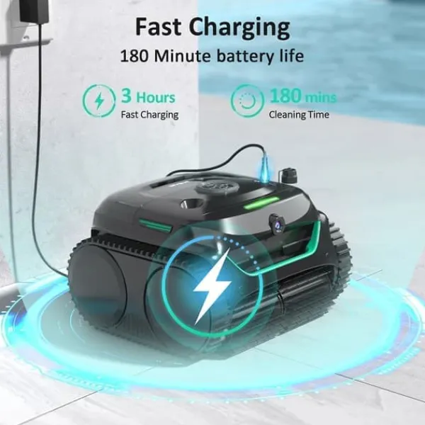 Hot WYBOT C2 Vision Robotic Pool Cleaner - Smart Vision Navigation - 180min Runtime - 8 Cleaning Modes - For Pools up to 180㎡ Pool- & Spatillbehör