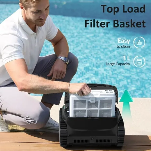 Hot WYBOT C2 Vision Robotic Pool Cleaner - Smart Vision Navigation - 180min Runtime - 8 Cleaning Modes - For Pools up to 180㎡ Pool- & Spatillbehör