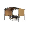 10x12 ft Utomhuspergola med Baldakin, Utfällbar Bågformad Metallpergola, Robust och Väderbeständig Valvbågar, Spaljéer, Bersåer & Pergolor