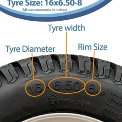Clearance 16x6.50-8 Gräsdäck på fälgar med kullager Gräsklippare Quad ATV (uppsättning av 2) Trädgårdsmaskiner