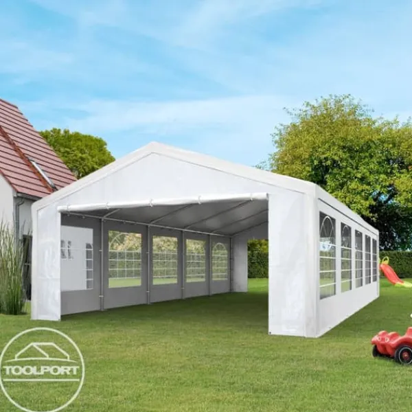 Hot 5x8 m partytält TOOLPORT marquee PE 350 N vit Tält & Lusthus