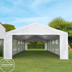 Hot 5x8 m partytält TOOLPORT marquee PE 350 N vit Tält & Lusthus